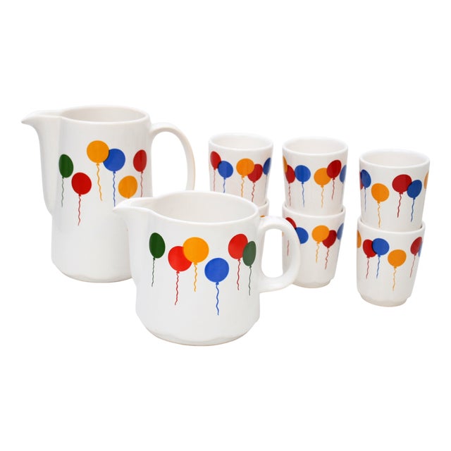 Balloon Birthday Service from Waechtersbach, 1970s, Set of 8 For Sale