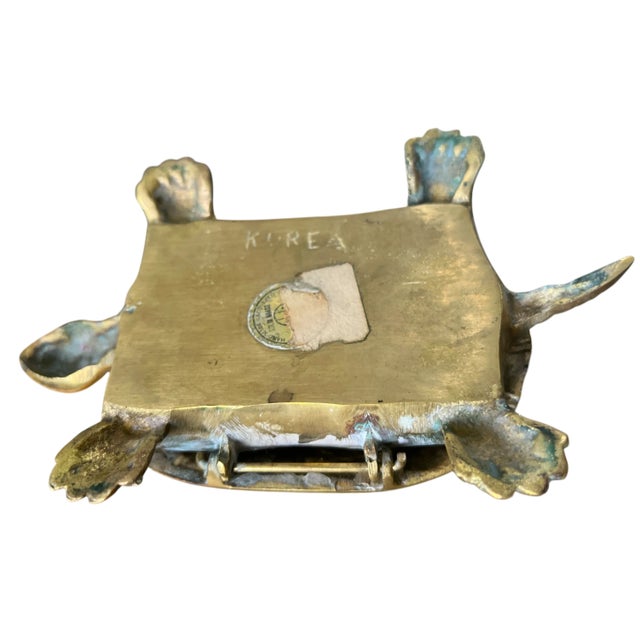1940s Brass Turtle Lidded Cigarette Box — Made in Korea For Sale In Jacksonville, FL - Image 6 of 9