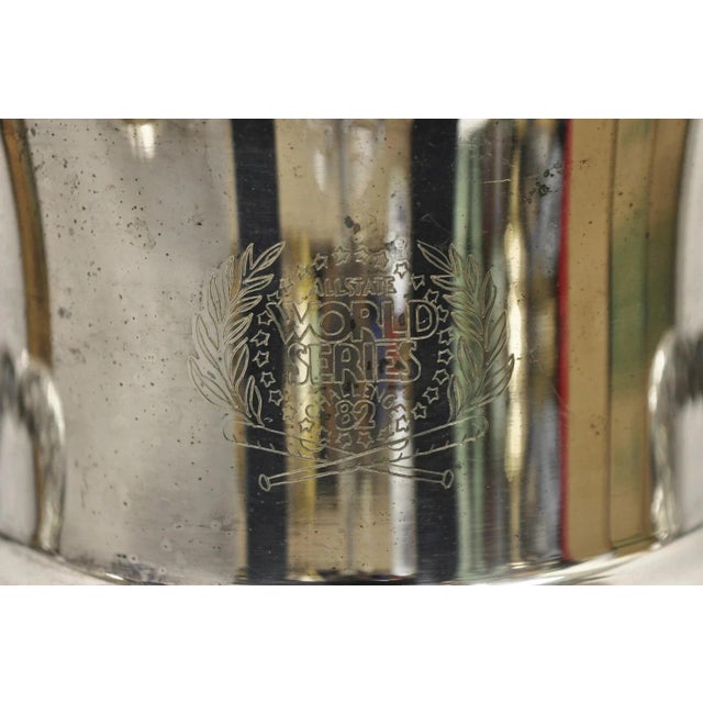 Late 20th Century All State World Series Challenge 82 Baseball Silver Plated Trophy Cup Ice Bucket For Sale - Image 11 of 11