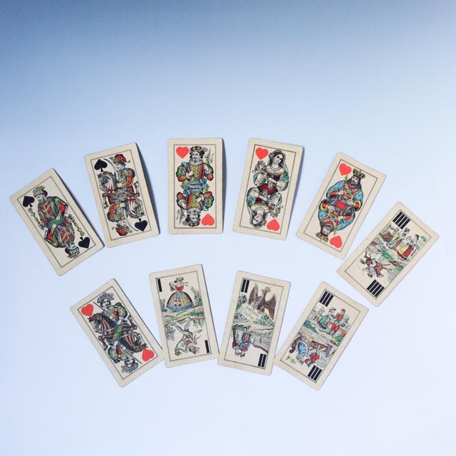Antique Austrian Josef Glanz Industrie Und Glück Tarock Playing Cards, Vienna, Circa 1880s For Sale - Image 16 of 18