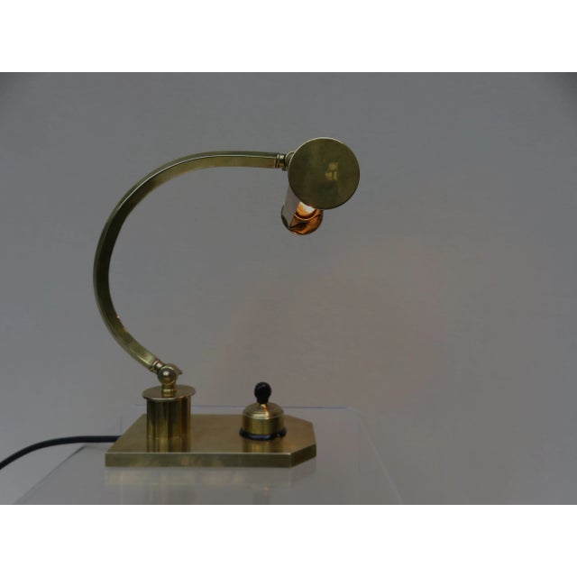 Vintage Art Deco Polished Brass Piano Light For Sale - Image 10 of 18