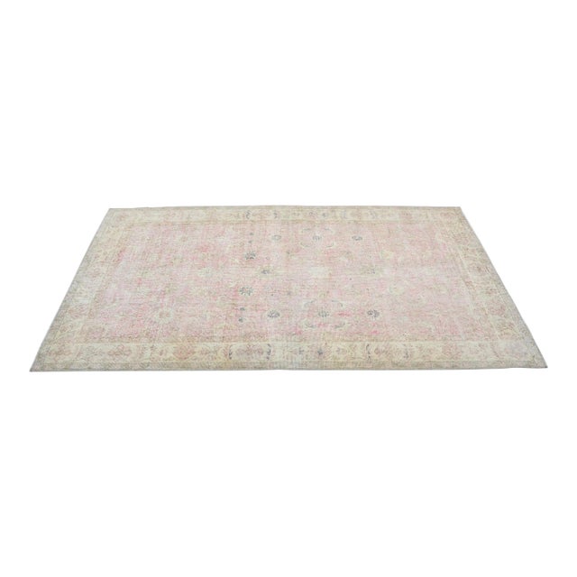 1960s Pale Pink Natural Vintage Area Carpet For Sale