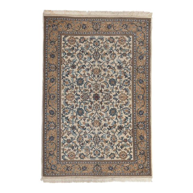 Vintage Indian Kashan Rug - 04'01 X 06'00 For Sale