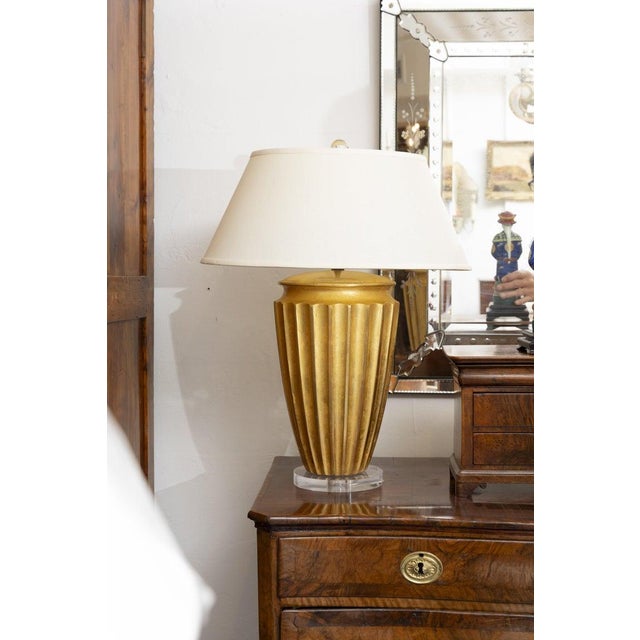 Pair of Art Deco Style Giltwood Table Lamps (Priced Individually) For Sale - Image 4 of 7