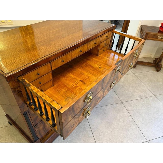 Antique Biedermeier Writing Desk in Walnut For Sale - Image 6 of 18