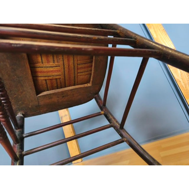 Pressed Back Chair with Leather Seat and Turned Parts For Sale - Image 10 of 18