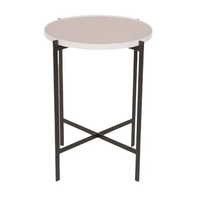 White Porcelain Small Deck Table by OxDenmarq For Sale - Image 9 of 9