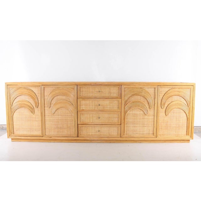 Palm Tree Sideboard in Rattan and Raffia For Sale - Image 6 of 18