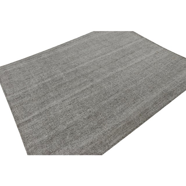 Rug & Kilim Vintage Turkish Kilim, Solid Monochrome in Gray, White, and Black - Rug & Kilim For Sale - Image 4 of 8