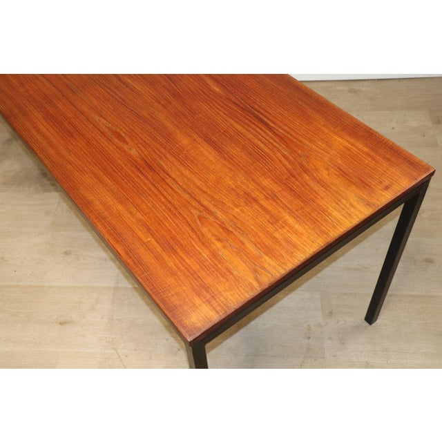 1950s Vintage Danish Teak and Black Lacquered Metal Table, 1950s For Sale - Image 5 of 18