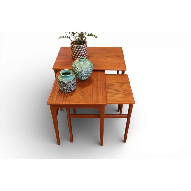 Vintage Danish Nesting Tables in Teak, 1960s, Set of 3 For Sale - Image 14 of 15