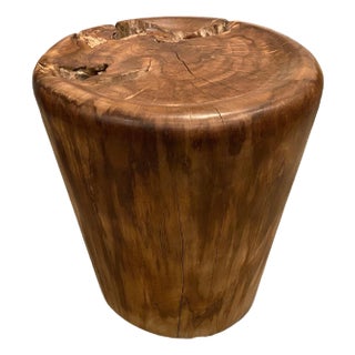 Andrianna Shamaris Organic Natural Teak Wood Tray Side Table For Sale