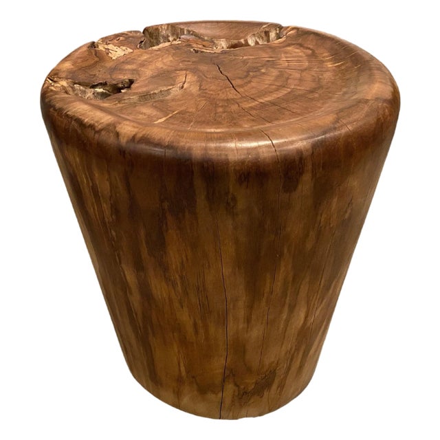 Andrianna Shamaris Organic Natural Teak Wood Tray Side Table For Sale