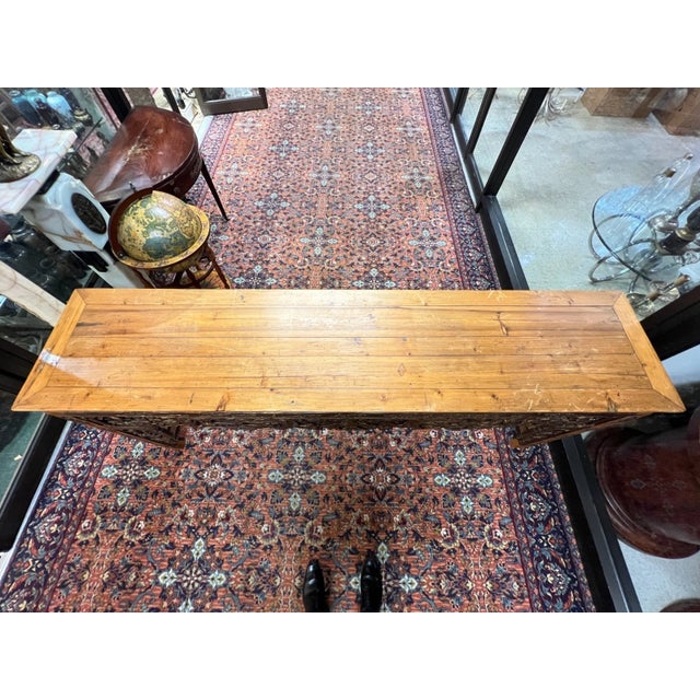 Wood Antique Chinese Gilt Pine Altar / Console Table For Sale - Image 7 of 13