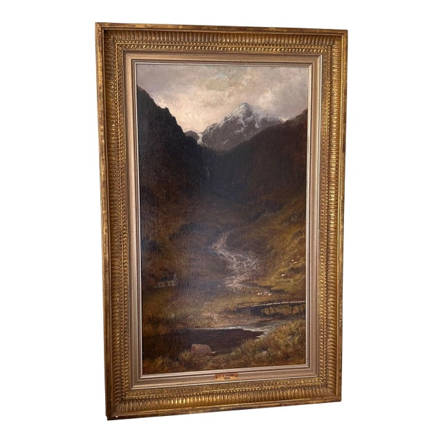 Antique British Landscape Oil Painting by Charles James Parry For Sale