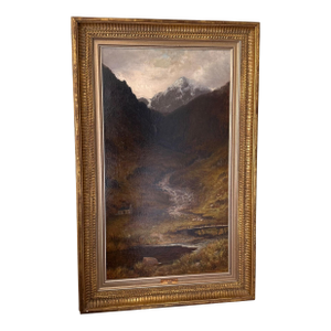 Antique British Landscape Oil Painting by Charles James Parry
