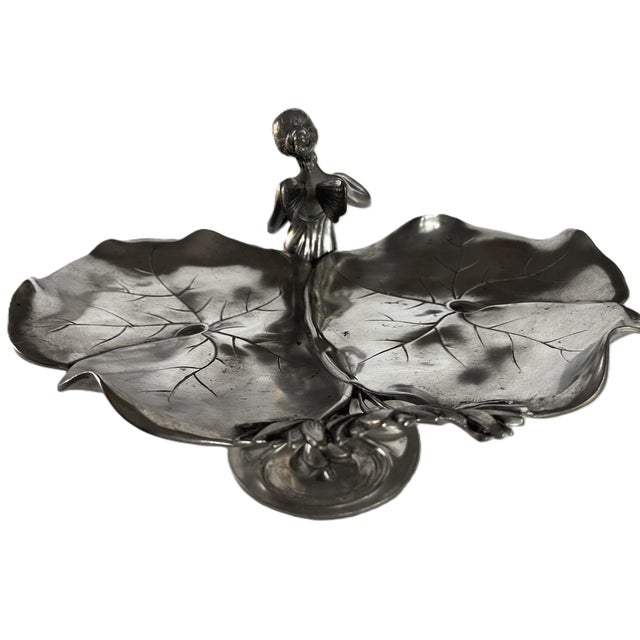 Metal WMF Art Nouveau Pewter Table Centerpiece Per Albert Mayer Circa 1910 Design For Sale - Image 7 of 10