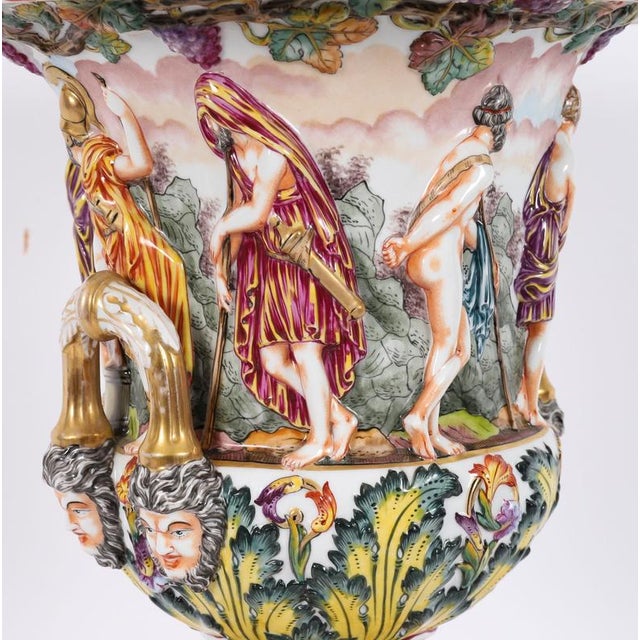 Large Antique Italian Urns from Capodimonte, Naples, 19th Century, Set of 2 For Sale - Image 9 of 18