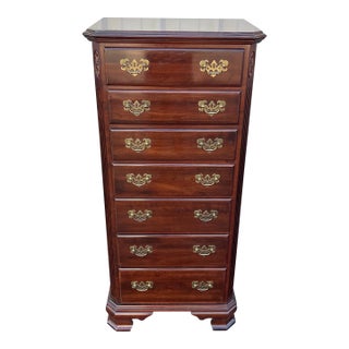 1980s Ethan Allen Georgian Court Cherry Lingerie Chest of Drawers For Sale