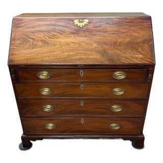 Antique 19Th Century English Mahogany Slant Front Desk For Sale