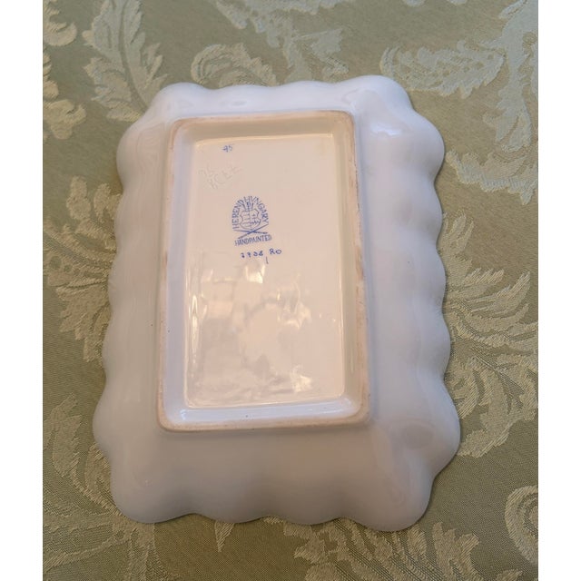 Herend Mid 20th Century Herend Rothschild Scalloped Edge Nut Dish For Sale - Image 4 of 5