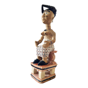 Large Vintage Female Hand Carved Wood Figure Ashanti Ghana 28" H