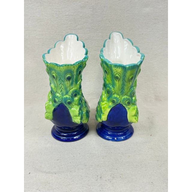 2020s Strutting Peacock Vases For Sale - Image 5 of 6