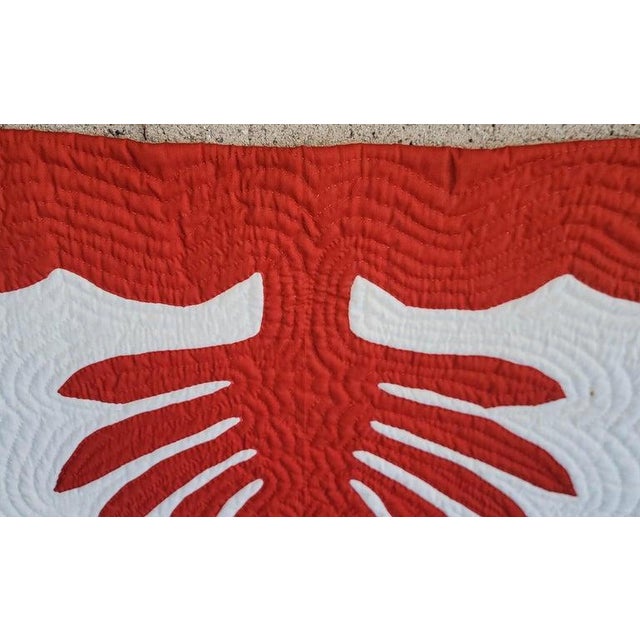 Signed & Dated Hawaiian Quilt For Sale - Image 4 of 9