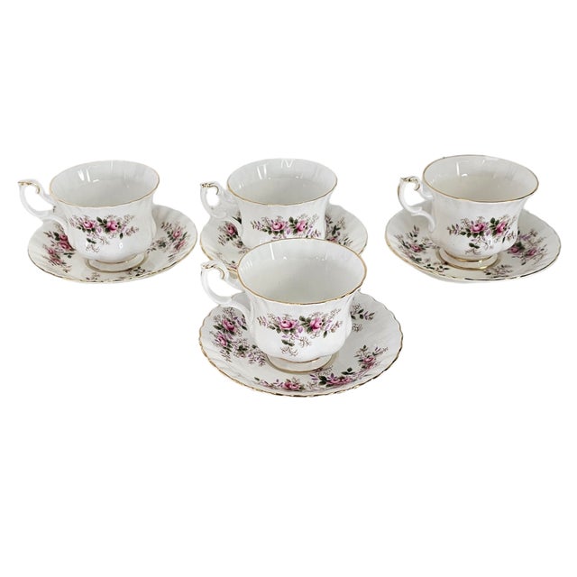 1980s Royal Albert Lavender Rose Bone China Dinnerware Service for Four, 16 Pieces For Sale - Image 17 of 18