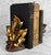 - Original 1970's Cast Metal Maple Leaf Library Bookends - Made by Philadelphia Mfg Company - Gold Lacquered Gilded Finish...
