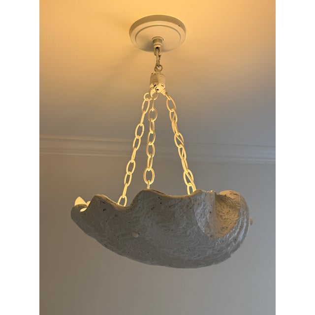 Sculpture Materials Serge Roche Style Plaster Shell Chandelier For Sale - Image 7 of 10