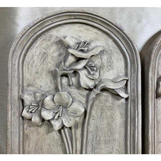 Gray 1980s Carved Gray Wall ‏Hangings - a Pair For Sale - Image 8 of 12