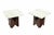 Brown Mid-Century Modern Walnut Base Square Marble Top End Side Tables MINT - A Pair For Sale - Image 8 of 8
