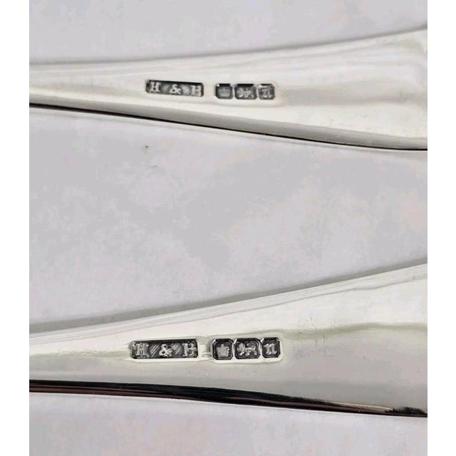 Antique Edwardian Sterling Silver Serving Spoons, Sheffield, 1905, Set of 2 For Sale - Image 12 of 14