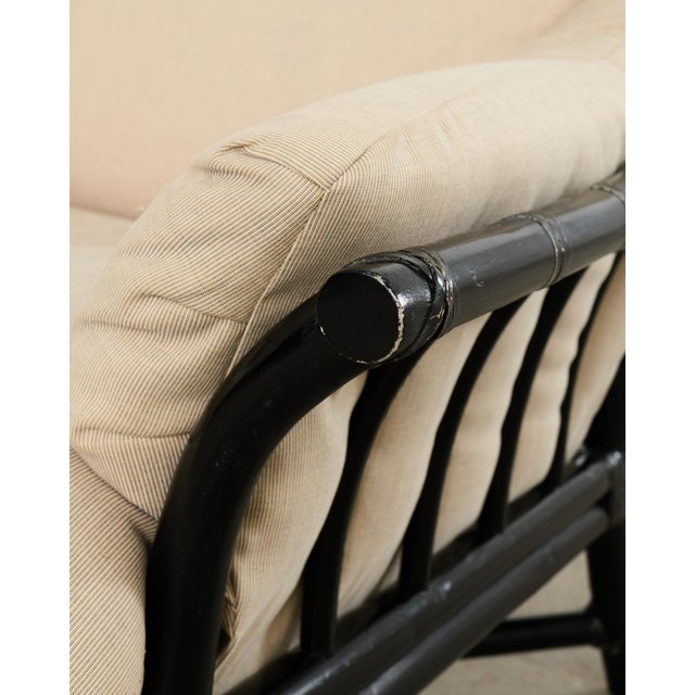 Late 20th Century McGuire Organic Modern Lacquered Rattan Lounge Chair For Sale - Image 5 of 17