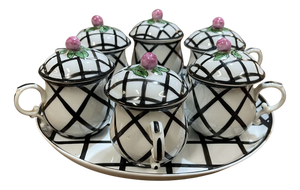 Porcelain Cream Service from Delvaux, Set of 7