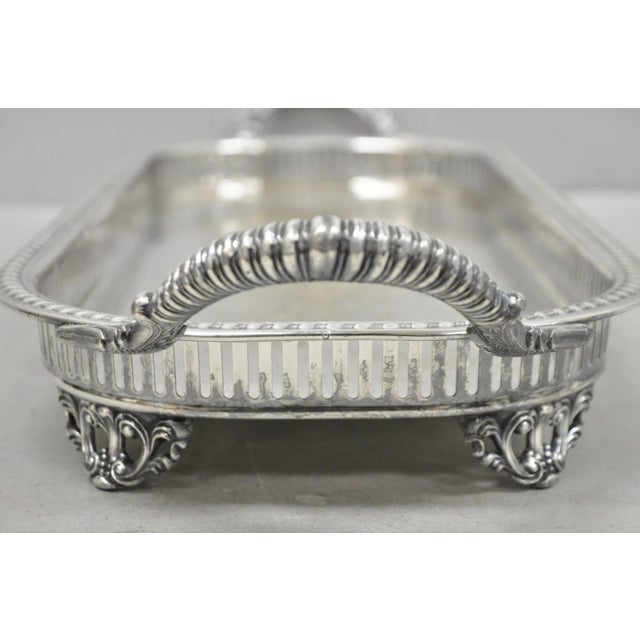 Vintage Amston Victorian Silver Plated Narrow Bar Tray Serving Platter For Sale - Image 10 of 13