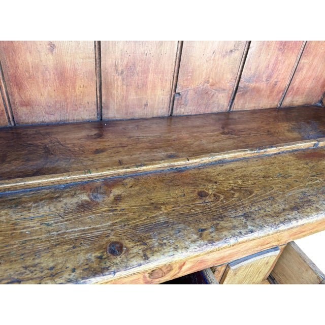 Antique Pine Welsh Hutch/Cabinet With Shelves (Welsh Dresser) For Sale In Los Angeles - Image 6 of 8