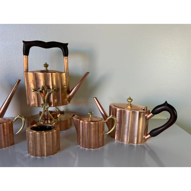 1960s J. Jimenez Copper Tea Set- 6 Pieces For Sale - Image 10 of 12