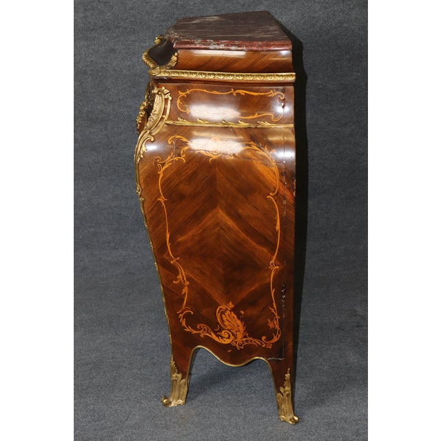 Late 19th Century 19th C French Louis XV Style Ormolu Mounted Marble Top Cabinet by Droward For Sale - Image 5 of 17