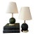 Vintage Swedish Green Textured Glass Table Lamps - A Pair For Sale