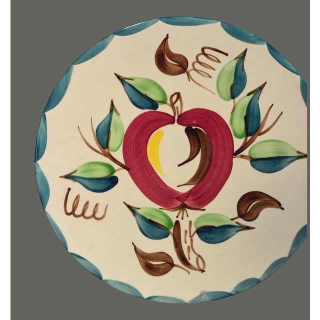 Early 20th Century Vintage Purinton Slip Ware Apple Pattern 12'' Platter For Sale - Image 5 of 10