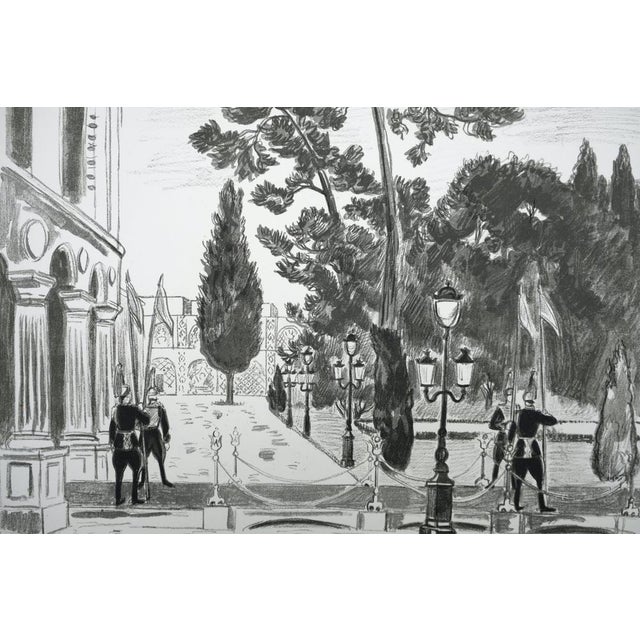 Yves Brayer (1907-1990) Entrance to the Golestan Palace during the Coronation (Iran) Original color lithograph Signed in...