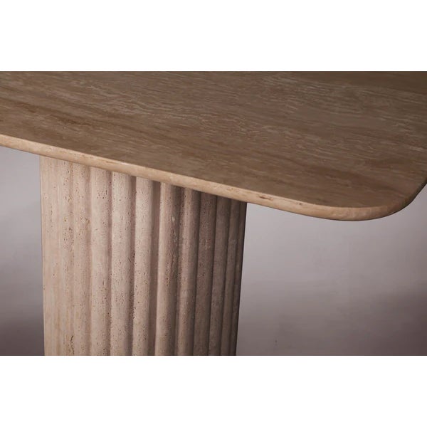 Raye Travertine Dining Table 78" For Sale - Image 4 of 5