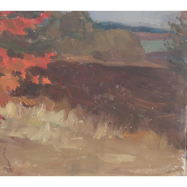Autumn Landscape Oil Painting, Ukrainian Impressionism, 1970s 53-58 For Sale - Image 6 of 6