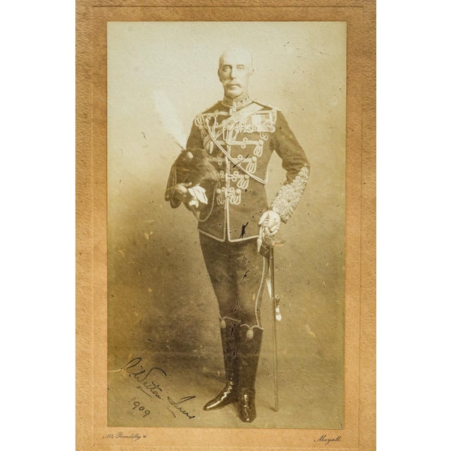 Traditional Large Antique Edwardian Signed Framed Presentation Photograph Photo British Military Officer Uniform English Home Decor For Sale - Image 3 of 16