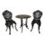 Mid 20th Century American Cast Iron Rose Garden Bistro Set, Table and Two Chairs, 3 Pieces For Sale