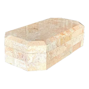 Vintage Boho Tessellated Stone Octagon Box