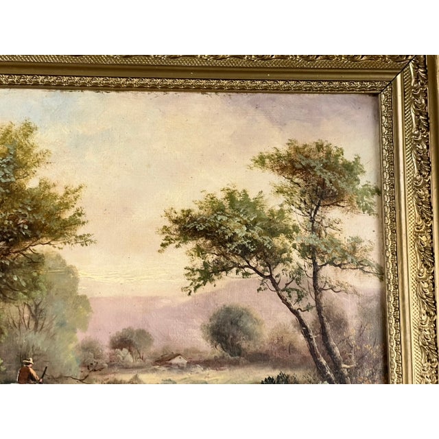 Antique Early 20th Century Oil on Canvas Painting “Spectacle Bridge” Signed Arthur Davis Lower Left For Sale - Image 9 of 12