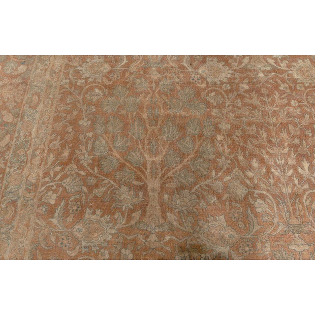 Fine 1920s Indian Brown Handmade Wool Rug For Sale - Image 9 of 11